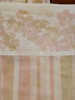 Vintage 70s Texmade Sheet Set - Pink, Cream, Tan